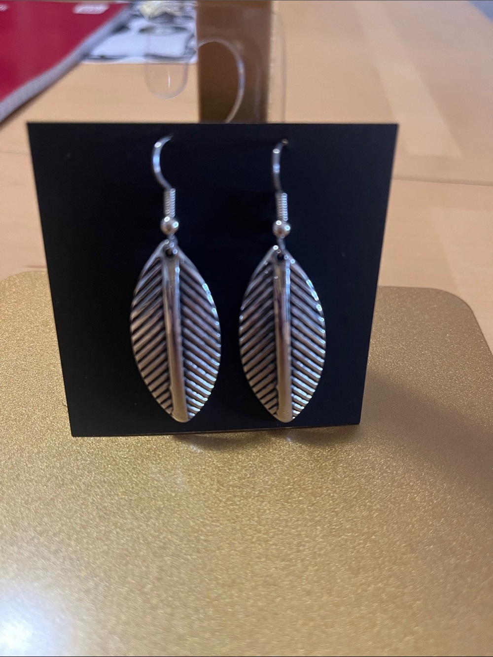 Silver Leaf Dangle Earrings - Women's Jewelry